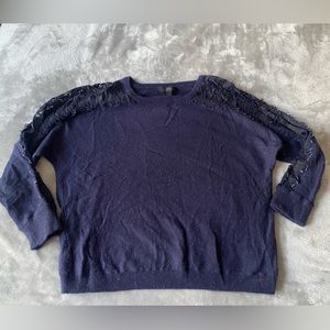 J. Crew Navy Lace Sweater Size L